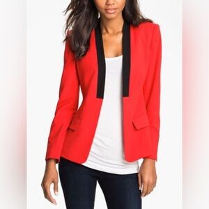 Vince Camuto Jacket Womens 6 Rouge Nina Notched Collar Open Front Blazer